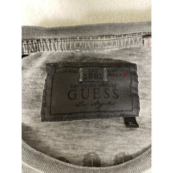 Guess XL Washed Gray Long Sleeve Tee Supercharged Graphic - Picture 7 of 8